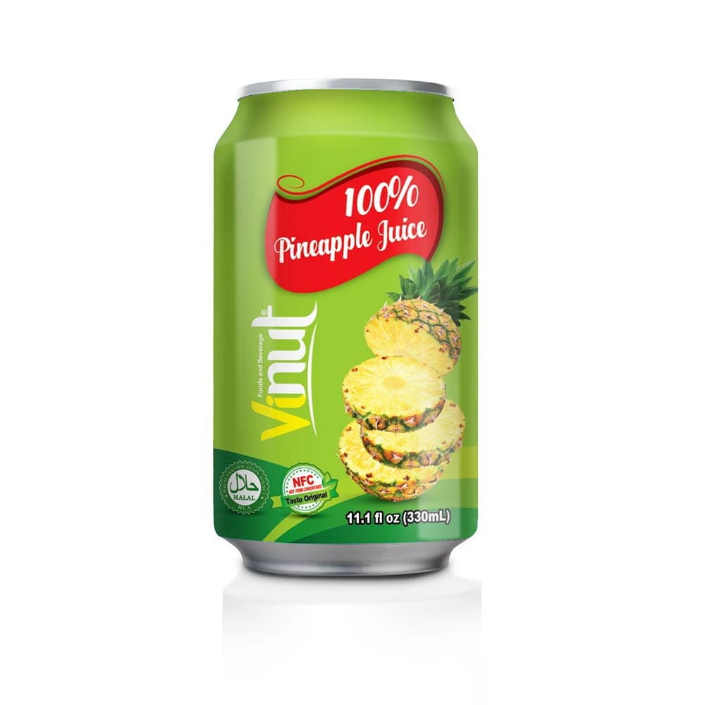 VINUT 100% Pineapple Juice, 11.1 fl oz (330 mL) Can