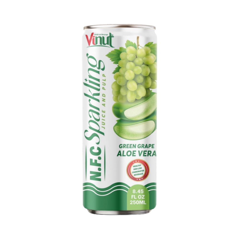 VINUT 青葡萄芦荟NFC气泡果汁饮品 健康低碳酸 纤长罐装 8.45液量盎司 (250毫升)